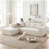 Yihomfy Divano ad angolo convertibile, 250 cm, divano letto angolare modulare a forma di L, divano compresso, divano a 3 posti modulare con cuscini, tasca laterale, divano a 2 posti + angolo