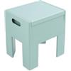 Shinpeed Pouf con vano portaoggetti multifunzionale, sgabello basso, per soggiorno, camera da letto, 37 x 31 x 40 cm (blu marino)