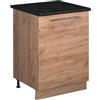 Vicco Mobiletto base cucina Fame-Line, Rovere dorato/Rovere dorato, 60 cm 1 anta con piano di lavoro