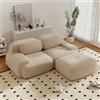 Yihomfy Divano angolare convertibile moderno da 208 cm con pouf, divano modulare in velluto a coste a forma di L, divano compresso da 2 a 4 posti per soggiorno, seduta extra profonda, nessun assemblaggio