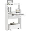 SoBuy Scrivania Salvaspazio Richiudibile con 5 Vani Aperti 64x63x100,6cm | Scrivania Pieghevole Salvaspazio, Contenitore con Ruote, Montaggio a Parete, Piano Portato Fino a 25 kg, Bianco FWT105-II-W