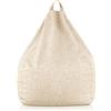 Deshome Pouf sacco medio da esterno e interno - Pouf Poltrona sfoderabile idrorepellente, Puff Bean Bag Chair design moderno per giardino soggiorno camera da letto Light Pouf Beige