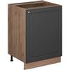 Vicco Mobiletto base cucina Fame-Line, Oro-antracite rustico/Rovere dorato, 60 cm 1 anta senza piano di lavoro
