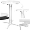 Beautissu Tavolo Alto Pieghevole Bianco Ø80cm Bellini - Tavolo Bar Bistrot Resistente alle Intemperie con Piede Regolabile in Altezza, Montaggio Facile Staffa Preassemblata - Tavolo da Festa Rotondo