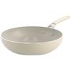 KitchenAid Aluminium Wok Ceramica Antiaderente, 28 cm/3,69 L, Senza PFAS, Compatibile Induzione, Manico Acciaio Inox, Adatto Forno, Lavabile Lavastoviglie, Crema