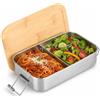 Cozary Porta Pranzo Ermetico in Acciaio Inox, 700ML Lunch Box con Partizione Rimovibile, Schiscetta Pranzo Portatile a Prova di Perdite, Odeale per Lavoro, Scuola e Picnic