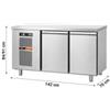 Tavolo Frigo Professionale Made In Italy, 2 Porte con Piano, Profondità 70 cm, -2°C/+8°C, in Acciaio Inox AISI 304