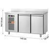 Tavolo Frigo Professionale Made In Italy, 2 Porte con Piano e Alzatina, Profondità 70 cm, -2°C/+8°C, in Acciaio Inox AISI 304