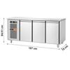Tavolo Frigo Professionale Made In Italy, 3 Porte con Piano, Profondità 70 cm, -2°C/+8°C, in Acciaio Inox AISI 304
