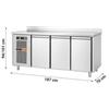 Tavolo Frigo Professionale Made In Italy, 3 Porte con Piano e Alzatina, Profondità 70 cm, -2°C/+8°C, in Acciaio Inox AISI 304