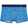 Hom Boxer Ho1 Comfort Beachcomber Boxer Briefs da Uomo (Confezione da 1), Stampa Foglie Astratte Marina e Bianca su Sfondo Blu, M