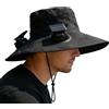 Genérico Cappello con ventilatore solare, 4 ventole alimentate a energia solare per protezione, cappello da spiaggia per esterni, per pesca, escursionismo, giardinaggio, viaggi, spiaggia, golf, passeggiate in