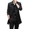JXQXHCFS Trench da uomo classico tinta unita business casual lungo trench cappotto da uomo abbigliamento da lavoro cappotto stand collare cappotto primavera e autunno, BK001, 4XL