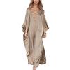 L-Peach Cardigan lungo da donna, stile bohémien, ampio, per il tempo libero, oversize, caftano, maxi abito da spiaggia, nero e arancione, oro, A Golden, taglia unica