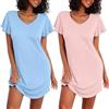 Ekouaer Camicia da Notte da Donna Floreale in Due Pezzi Indumenti da Notte a Maniche Corte Abito da Notte Estivo da 2 Orsacchiotto Rosa + Blu S
