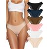 Evolyline Biancheria intima da donna in cotone, set di mutande per la pancia, comodi e senza cuciture, per mutande da donna, in cotone, taglie S-XL, Multicolore, confezione da 6, L