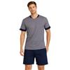RAGNO Pigiama uomo corto 100% cotone maglia V art UA24NE - 52, Grigio