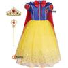 AOMIG Costume Biancaneve Ragazza,Principessa Bambina,Corona e Rosso Capo Bambini