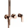 GESSI Miscelatore Doccia a Parete Gessi Ventaglio 72036 con Doccetta e Deviatore - Copper PVD