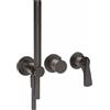 GESSI Miscelatore Doccia a Parete Gessi Ventaglio 72036 con Doccetta e Deviatore - Nero Metal Brushed PVD