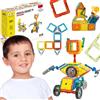 Woopie Blocchi Magnetici Veicoli 3D Colorati Set Steam 80 Pezzi.