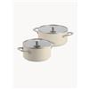 KitchenAid Set di pentole antiaderenti con coperchi in alluminio forgiato Advanced, set da 4 - Bianco