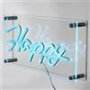 HOME DECO FACTORY, LA0083, Lampada in Acrilico Effetto Happy Neon, Illuminazione a LED a Risparmio energetico, Design Moderno e Accattivante, Dimensioni: 30 cm, Colore: Blu