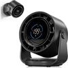 PTHTECHUS Ventilatore da tavolo, forte flusso d'aria, batteria da 5000 mAh, Pantalla LED, 1-199 velocità,ventola portatile, funzione girevole a 105°,montaggio a parete per casa,ufficio,camera (Nero)