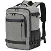 KLOSTAIN Zaino da Viaggio Easyjet 45x36x20 Zaino da Viaggio Aereo Bagaglio a Mano 30L Borsa da Cabina per Uomo e Donna da Lavoro e Scuola Trekking,14 Pollici Porta PC, Grigio Mélange Chiaro