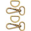 CRAFTMEMORE Set di 10 moschettoni in ottone anticato con chiusura a moschettone girevole a spinta per cancello, clip alla moda con anello a D Craft FSD1 (3/4 pollici)