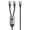 Techly ICOC MU2C-2C100W Cavo di ricarica USB-C a 2x ICOC MU2C-2C100W