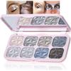 EONFAVE Ombretto con glitter nero, 8 colori Smoky Eyeshadow Palette olografico metallizzato Shimmer Palette di ombretti, altamente pigmentato, colore argento, resistente all'acqua e durevole