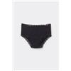Tezenis Slip Alto In Cotone E Pizzo Donna Nero