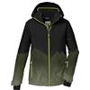 killtec Giacca da sci da ragazzo con cappuccio e paraneve KSW 383 BYS SKI JCKT, nero, 140, 42096-000
