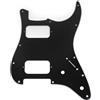 Musiclily Pro 11 Fori Battipenna ST Chitarra HH Pickguard con Configurazione Angolo Rotondo 2 Humbucker Scoperto 2 Potenziometro per Chitarra Elettrica tipo Fender Squier Strat, 3 strati Nero