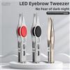 Ouriner 1 pz vendite calde portatile in acciaio inossidabile pulsante cellulare design intelligente sopracciglio rimozione dei peli pinzette con strumento di trucco a luce LED
