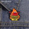 QIHE JEWELRY Funny Meme Fire Haha smalto spille Custon Cartoon spille Decorative zaino camicia risvolto distintivo gioielli regalo Memes per gli amici