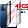Wolfrule 4/3/2/1PCS Per Redmi 12C Vetro Xiaomi Redmi 12C Vetro Temperato Protettivo Copertura Completa Colla HD 9H Per La Protezione Dello Schermo Redmi 12C