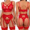 NONE Set reggiseno sessuale per donna lingerie sexy e giarrettiera in pizzo perizoma senza cuciture bralette slip intimo femminile set di indumenti da notte erotici