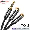 FENGKUABAO Cavo sdoppiatore per cuffie Cavo di prolunga da 3,5 mm maschio a 2 femmine Cavo di prolunga da 3,5 mm Adattatore AUX per telefono portatile Cavo sdoppiatore audio MP3
