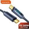 Toocki Cavo da 240 W da tipo C a tipo C PD3.1 Display digitale Cavo USB C a ricarica rapida da 100 W per MacBook iPhone 16 15 Samsung Xiaomi