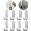 NONE 4/6/8PCS Forti ganci da parete autoadesivi in acciaio inossidabile ganci adesivi impermeabili bagno appendere asciugamano chiavi borse appendiabiti gancio da cucina