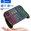 kebidumei Tastiera wireless 2.4G con touchpad Tastiera retroilluminata RGB Mini tastiera ricaricabile Tastiera Bluetooth 5.0 per Android TV Box