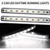 NONE 2PCS Luce di marcia diurna per auto 8 LED super luminosi Luce diurna DRL Fendinebbia 12V 8 LED Impermeabile Super Bright Car Light Repalcement