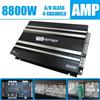 Q-PERTORS Classe AB Car Audio Aggiornamento Amplificatore di potenza 4 canali 12V 8800W Potenza Stereo Amplifie Audio Altoparlante Subwoofer Alti Mid-bass