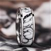 SUNFLOWERZHU Moda 8mm blu turchese intarsio anelli uomo anelli in acciaio inossidabile per uomo donna matrimonio fidanzamento fascia regalo gioielli all'ingrosso