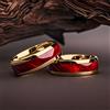SUNFLOWERZHU 8MM Moda Uomo Donna Anelli in acciaio inossidabile rosso Unico anello di fidanzamento per matrimonio Gioielli Festa Accessori per anelli in acciaio unisex