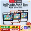 Junsun Autoradio Android Auto Junsun per Benz Classe C W203 C200 C320 C350 CLK W209 2000-2005, sistema multimediale wireless Apple CarPlay, schermo touch IPS, lettore video stereo, 2 Din, unità principale