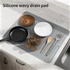 NONE Tappetino di drenaggio antiscivolo in silicone per controsoffitto da cucina multiplo per uso domestico, tappetino per asciugare stoviglie, cuscinetto isolante termico per bancone bar
