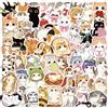 NONE 50 pezzi di cartoni animati simpatici gatti graffiti adesivi decorativi per bagagli notebook adesivi impermeabili fai da te